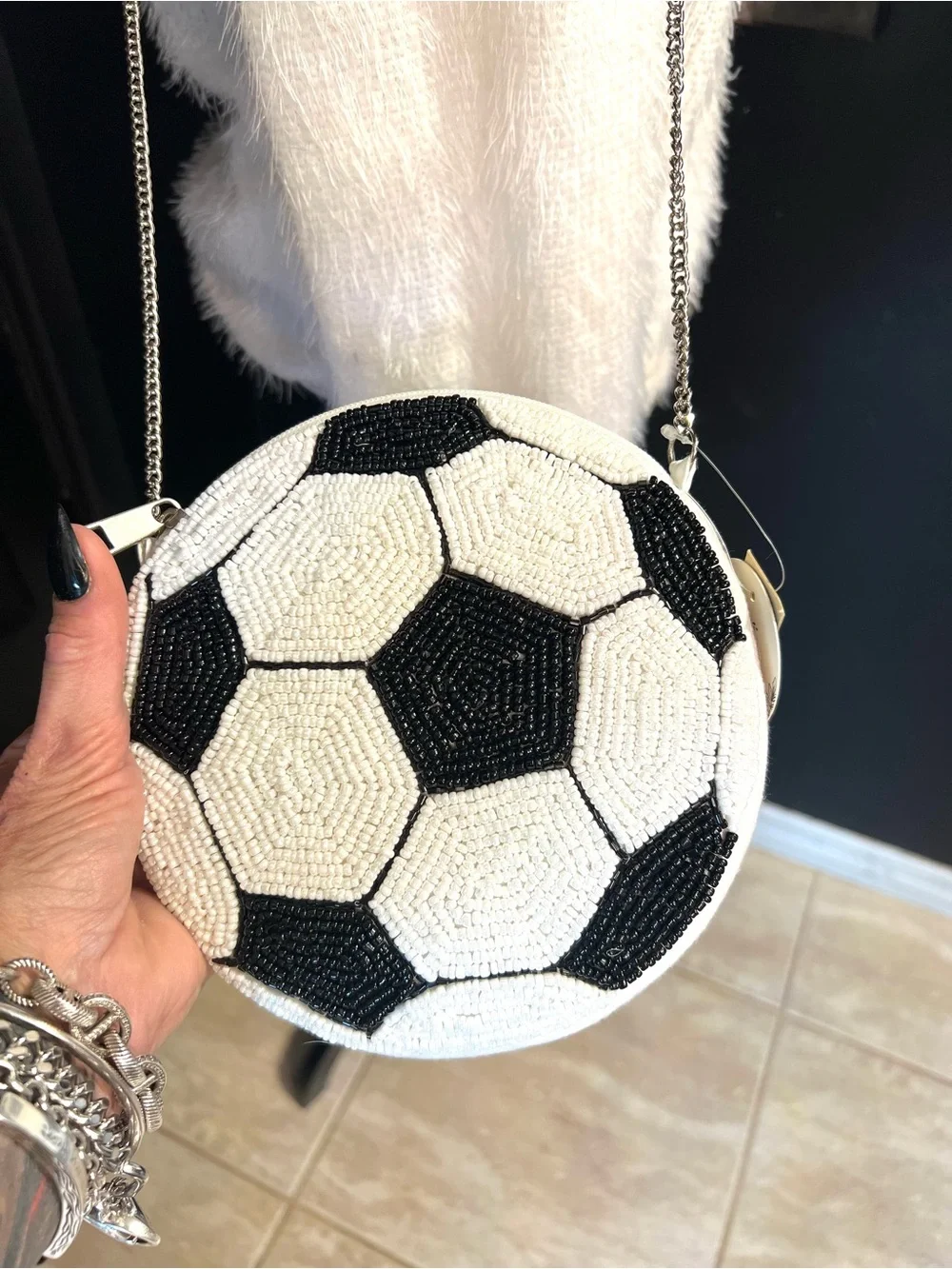 ⚽️Studio 12 Hand-Beaded Soccer Ball Crossbody Bag-NWT⚽️
